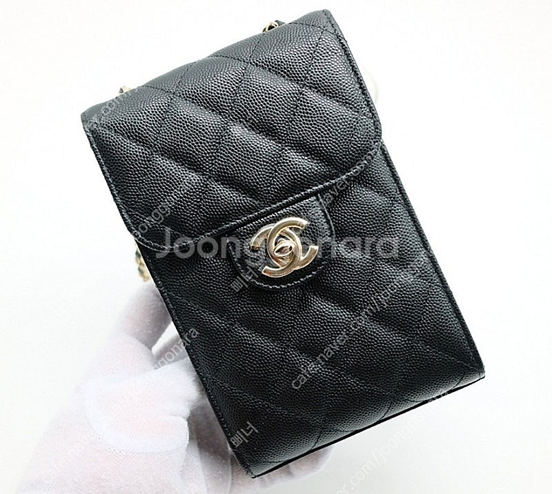 샤넬백 ap0249 캐비어 은장 폰홀더--1